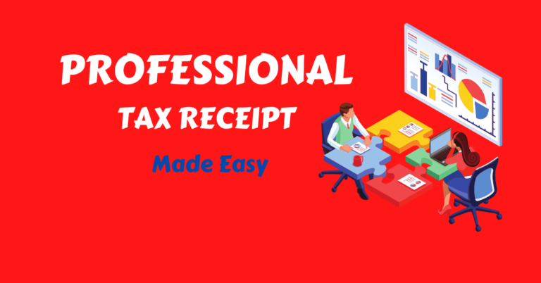 showing text professional tax receipt