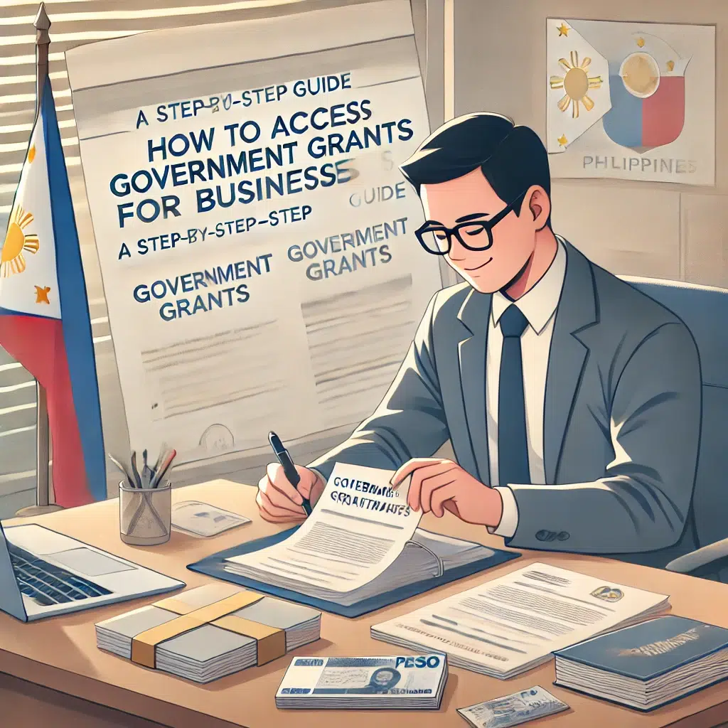 A man searching for government grants for his business in the Philippines.